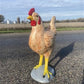 Metal rooster - Large Hen Garden Statue, Farm Animal Yard Decor, Rustic Chicken Outdoor Figure by The Old Grainery (bird s...