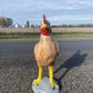 Metal rooster - Large Hen Garden Statue, Farm Animal Yard Decor, Rustic Chicken Outdoor Figure by The Old Grainery (bird s...