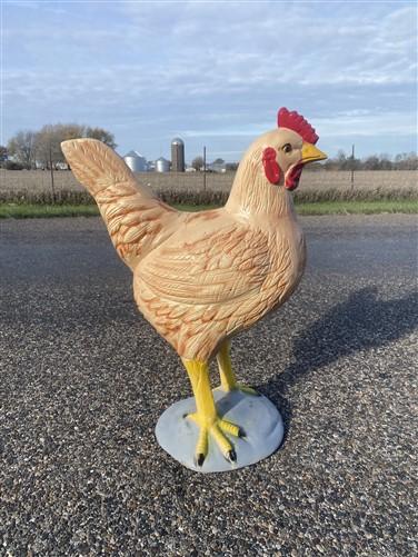 Metal rooster - Large Hen Garden Statue, Farm Animal Yard Decor, Rustic Chicken Outdoor Figure by The Old Grainery (bird s...