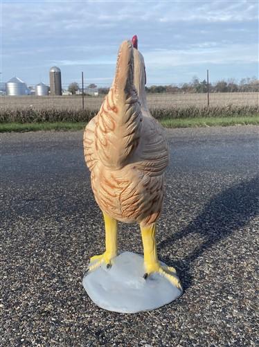 Metal rooster - Large Hen Garden Statue, Farm Animal Yard Decor, Rustic Chicken Outdoor Figure by The Old Grainery (bird s...