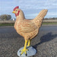 Metal rooster - Large Hen Garden Statue, Farm Animal Yard Decor, Rustic Chicken Outdoor Figure by The Old Grainery (bird s...