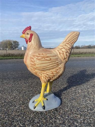 Metal rooster - Large Hen Garden Statue, Farm Animal Yard Decor, Rustic Chicken Outdoor Figure by The Old Grainery (bird s...