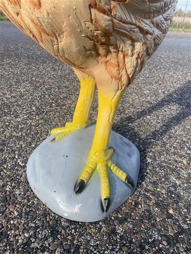Metal rooster - Large Hen Garden Statue, Farm Animal Yard Decor, Rustic Chicken Outdoor Figure by The Old Grainery (bird s...