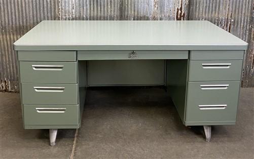 Desk - Vintage Mid Century Desk Home Office Furniture Desk with Drawers, Student Desk C by The Old Grainery (Executive des...