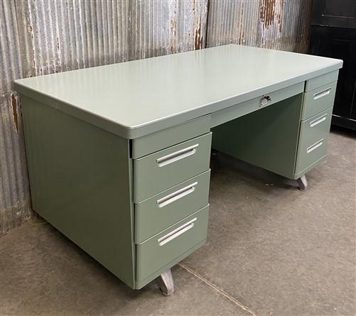 Desk - Vintage Mid Century Desk Home Office Furniture Desk with Drawers, Student Desk C by The Old Grainery (Executive des...