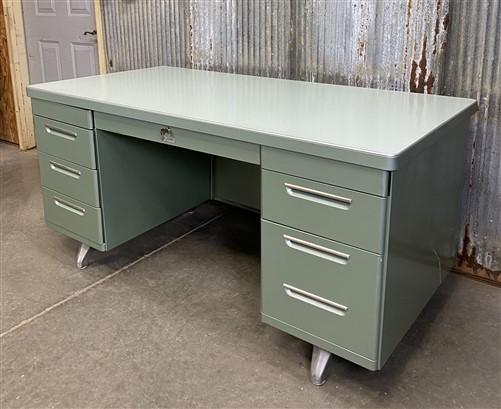 Desk - Vintage Mid Century Desk Home Office Furniture Desk with Drawers, Student Desk C by The Old Grainery (Executive des...