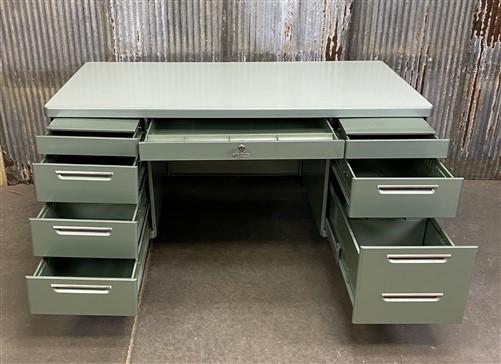 Desk - Vintage Mid Century Desk Home Office Furniture Desk with Drawers, Student Desk C by The Old Grainery (Executive des...