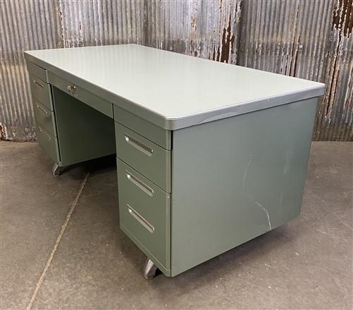Desk - Vintage Mid Century Desk Home Office Furniture Desk with Drawers, Student Desk C by The Old Grainery (Executive des...