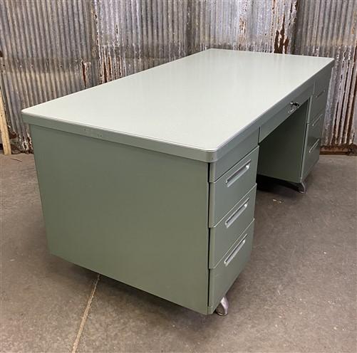 Desk - Vintage Mid Century Desk Home Office Furniture Desk with Drawers, Student Desk C by The Old Grainery (Executive des...