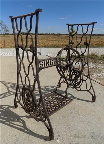 Treadle base - Treadle Sewing Machine, Cast Iron Base, Industrial Age Singer Steampunk QD, by The Old Grainery (base, blac...