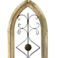 Rustic Wood Metal Gothic Window Frame, Distressed Architectural Window Decor