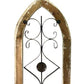 Rustic Wood Metal Gothic Window Frame, Distressed Architectural Window Decor