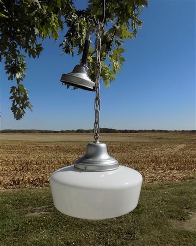 Ceiling light - Church Hanging Light Fixture, Pendant School Globe, Architectural Salvage, A6a by The Old Grainery (Ceilin...