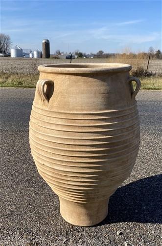 Olive Jar - Greek Pottery, Greek Olive Jar, 3 Handle Olive Jar, Outdoor Planter Terracotta B by The Old Grainery (Country...