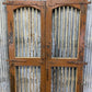 Vintage Indian Garden Gates, Carved Metal Teak Doors, Architectural Reclaim, A98