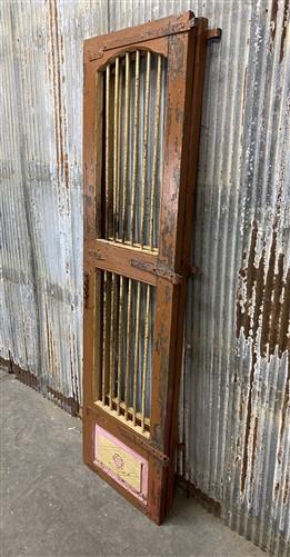 Vintage Indian Garden Gates, Carved Metal Teak Doors, Architectural Reclaim, A98