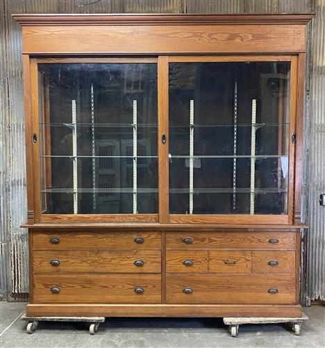 Store Display Case, Vintage Display Cabinet, Lighted Curio Cabinet