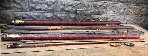 Fishing - Heddon Pal Fishing Rods Cases Parts Tubes Socks Lot, James Heddon Fishing Rods by The Old Grainery (case, cork h...