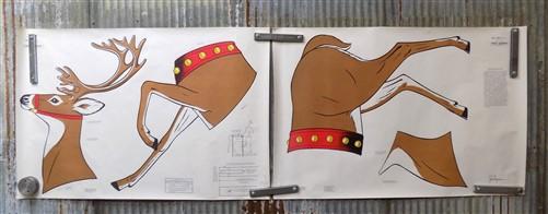Neely Hall Craft Patterns - 1972 Neely Hall Christmas Reindeer Craft Patterns No 2251, Paper Craft Pattersn, by The Old Gr...