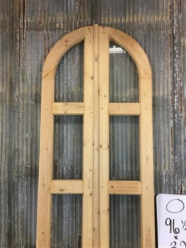 Arched French Double Doors (32x96.5) 3 Pane Glass European Styled Doors O5
