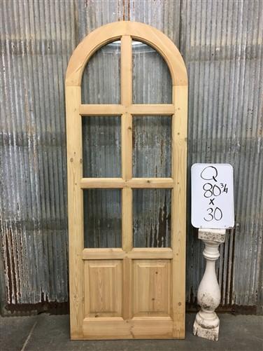 Arched French Single Door (30x80.75) 6 Pane Glass European Styled Door Q1
