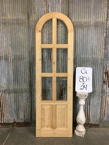 Arched French Single Door (24x80.75) 6 Pane Glass European Styled Door Q3