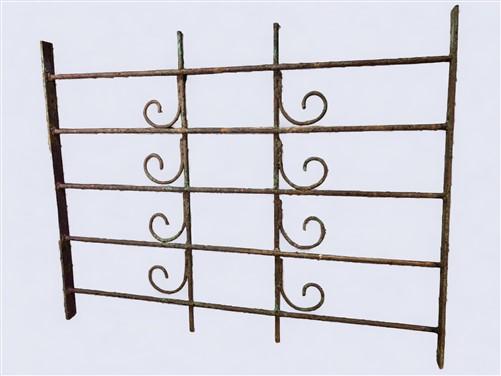 Fence Panel - Wrought Iron Fence Panel, Architectural Salvage Grate, Garden Art, Vintage, A35 by The Old Grainery (26 in,...