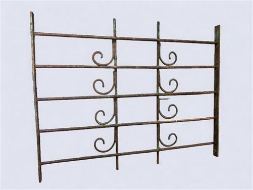 Fence Panel - Wrought Iron Fence Panel, Architectural Salvage Grate, Garden Art, Vintage, A35 by The Old Grainery (26 in,...