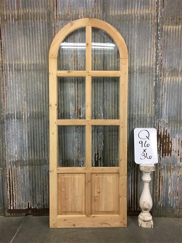 Arched French Single Door (36x96) 6 Pane Glass European Styled Door Q4