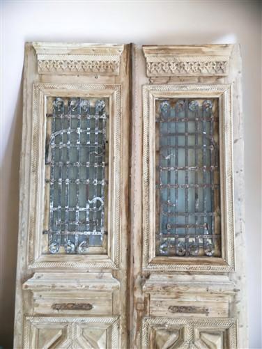 Antique French Double Doors (59.5x112) Iron Wood Doors, European Doors D264