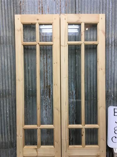 French Double Door (36x84.5) 6 Pane Glass European Styled Door EM26