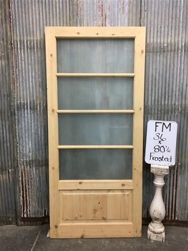 Door - French Single Door (36x80.5) 4 Pane Frosted Glass Door European Styled FM14 by The Old Grainery (antique doors, bar...