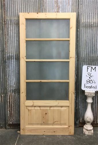 Door - French Single Door (36x80.5) 4 Pane Frosted Glass Door European Styled FM14 by The Old Grainery (antique doors, bar...