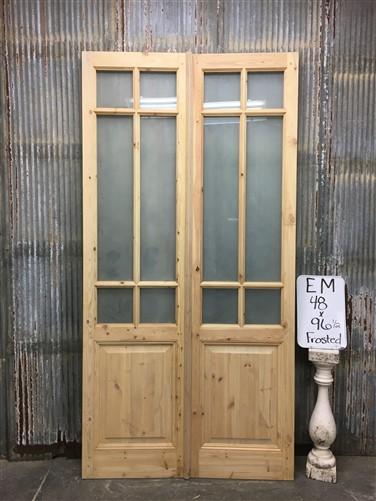French Double Door (48x96.5) 6 Pane Frosted Glass European Styled Door EM33