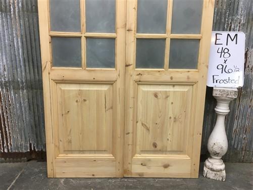 French Double Door (48x96.5) 6 Pane Frosted Glass European Styled Door EM33