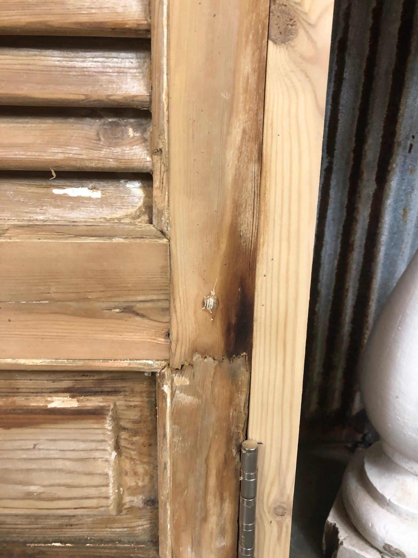 Door - Antique Shutter French Double Doors with Jamb (37x90) European Panel Door S19 by The Old Grainery (antique doors, b...