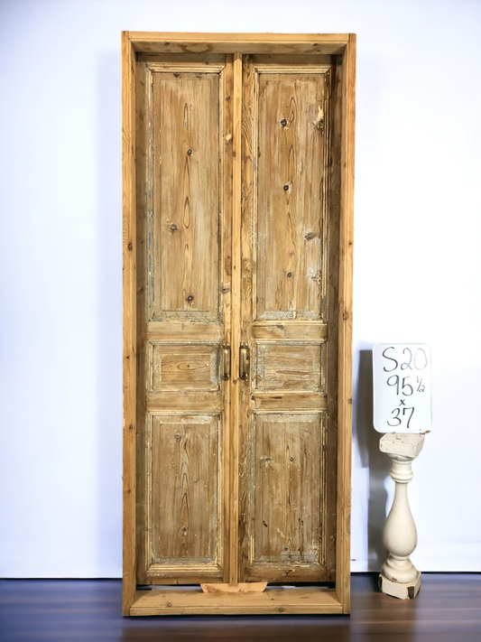 Antique French Double Doors with Jamb (37x95.5) European Panel Doors S20