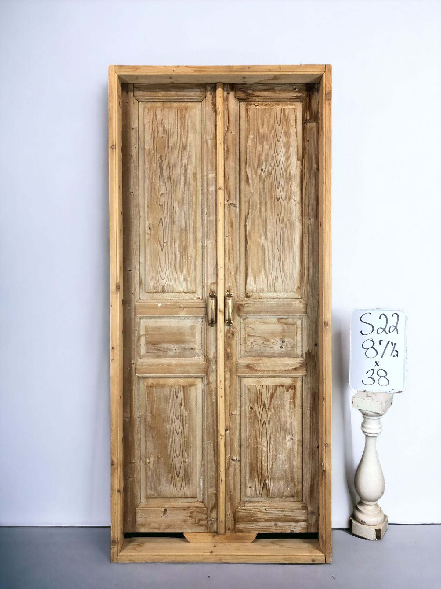 Antique French Double Doors with Jamb (38x87.5) European Panel Doors S22