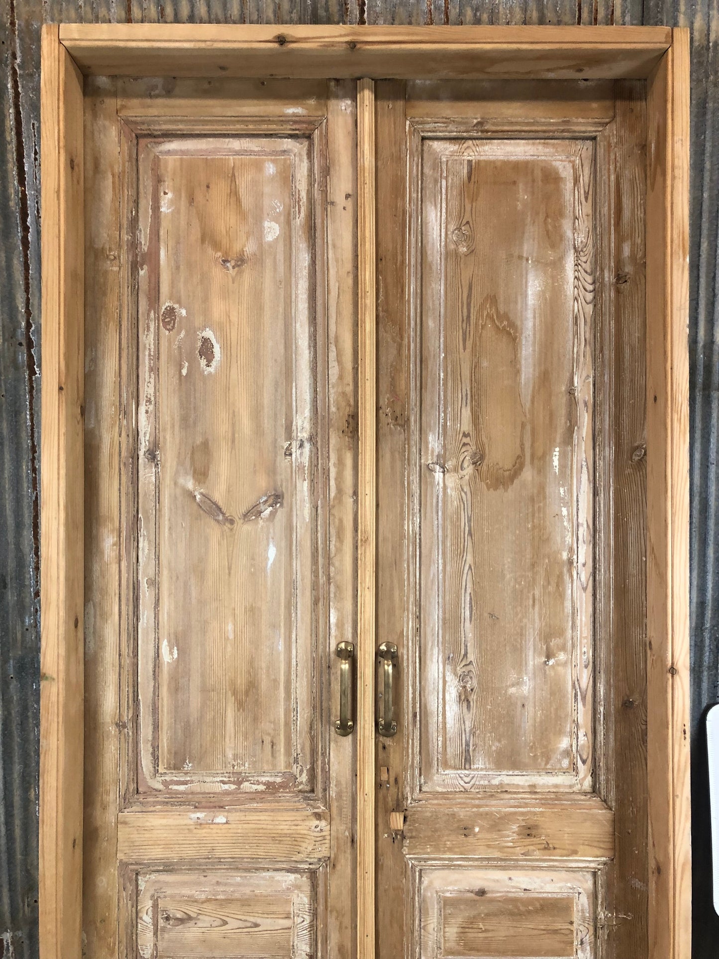 Antique French Double Doors with Jamb (42x92) European Panel Doors S24