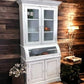 Curved Door 6'10" White Kitchen Cabinet, Kitchen Storage, Pantry Cupboard G