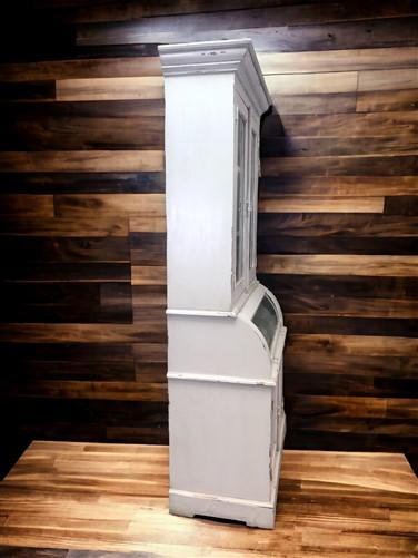 Curved Door 6'10" White Kitchen Cabinet, Kitchen Storage, Pantry Cupboard G