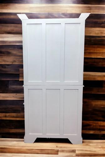 Curved Door 6'10" White Kitchen Cabinet, Kitchen Storage, Pantry Cupboard G