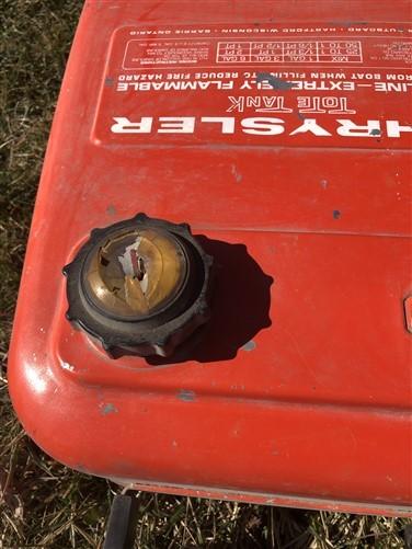 Gas tank - 6 Gallon Chrysler Tote Tank, Gasoline Gas Can, Outboard Boat Motor Vintage B, by The Old Grainery (6 gallon, bo...