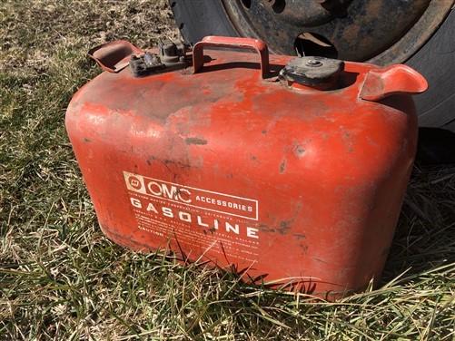 Gas tank - 6 Gallon OMC Gasoline Gas Fuel Tank, Vintage Outboard Boat Motor Gas Can A17, by The Old Grainery (boat, can, f...
