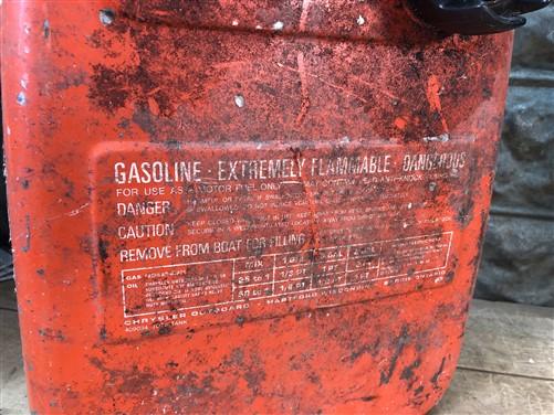 Gas tank - 6 Gallon Chrysler Tote Tank, Gasoline Gas Can, Outboard Boat Motor Vintage E, by The Old Grainery (6 gallon, bo...