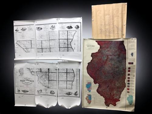 maps - Illinois State Geological Survey 1985, Pike County Il Map, 1961 Hull Il Wall Map by The Old Grainery (county, decor...