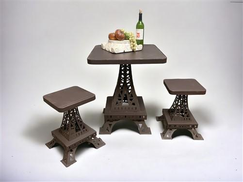 Patio Furniture - Eiffel Tower Table and Chairs, Paris France, Metal Patio Furniture, Square Top by The Old Grainery (Brow...