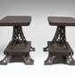 Patio Furniture - Pair Eiffel Tower Seats, Paris France, Metal Patio Furniture, Square Top by The Old Grainery (Brown, Cha...