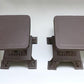 Patio Furniture - Pair Eiffel Tower Seats, Paris France, Metal Patio Furniture, Square Top by The Old Grainery (Brown, Cha...