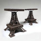 Patio Furniture - Pair Eiffel Tower Seats, Paris France, Metal Patio Furniture, Square Top by The Old Grainery (Brown, Cha...